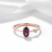 Rose Gold Color Oval Diamond Option Ring-Black Diamonds New York