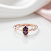 Rose Gold Color Oval Diamond Option Ring-Black Diamonds New York