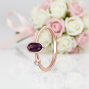 Rose Gold Color Oval Diamond Option Ring-Black Diamonds New York