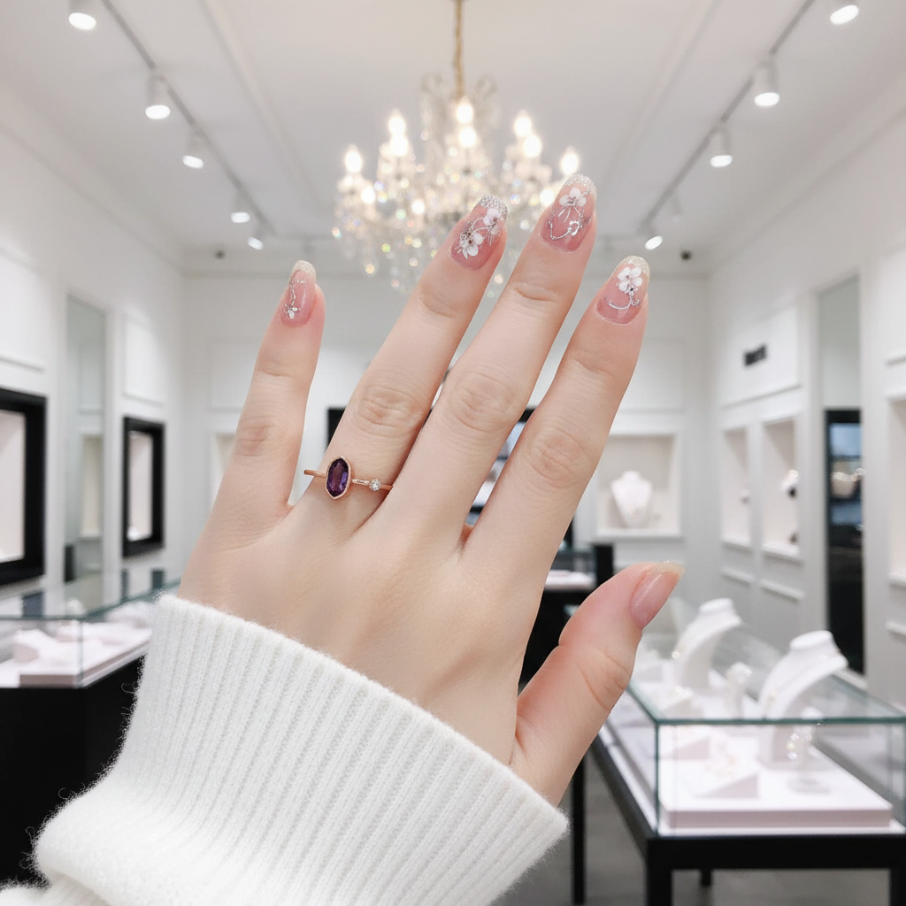 Rose Gold Color Oval Diamond Option Ring-Black Diamonds New York