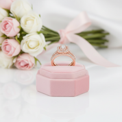 Rose Gold Color Radiant Cut Diamond Option Ring Set-Black Diamonds New York