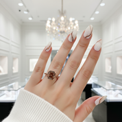 Rose Gold Cushion Cut Chocolate Stone Engagement Ring-Black Diamonds New York