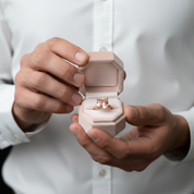 Rose Gold Cushion Cut Morganite Peachy Pink Stone Engagement Ring-Black Diamonds New York