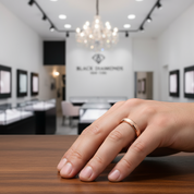 Rose Gold Frosted Men's Tungsten Carbide Wedding Band-Black Diamonds New York