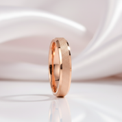 Rose Gold Frosted Men's Tungsten Carbide Wedding Band-Black Diamonds New York