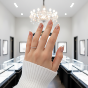 Rose Gold Half Eternity Thin Women's Wedding Band-Black Diamonds New York