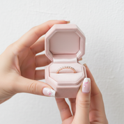 Rose Gold Half Eternity Thin Women's Wedding Band-Black Diamonds New York