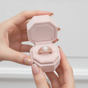 Rose Gold Heart Shape Vintage Style Diamond Ring Set-Black Diamonds New York