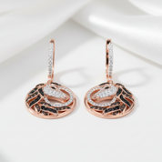 Rose Gold Horse Clip Earrings-Black Diamonds New York