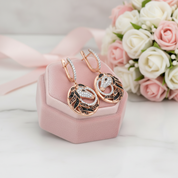 Rose Gold Horse Clip Earrings-Black Diamonds New York