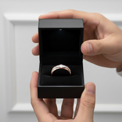 Rose Gold Matte Tungsten Men's Wedding Band-Black Diamonds New York