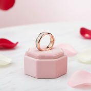 Rose Gold Matte Tungsten Men's Wedding Band-Black Diamonds New York