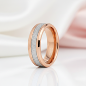 Rose Gold Matte Tungsten Men's Wedding Band-Black Diamonds New York