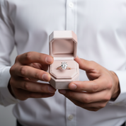 Rose Gold Oval Cut Engagement Ring-Black Diamonds New York