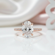 Rose Gold Oval Cut Engagement Ring-Black Diamonds New York