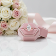 Rose Gold Oval Cut Engagement Ring-Black Diamonds New York