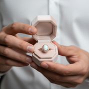 Rose Gold Oval Cut Moonstone Engagement Ring-Black Diamonds New York