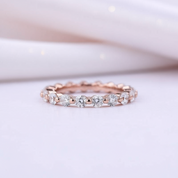 Rose Gold Oval Cut Simulated Diamond 3Pcs Wedding Ring Set-Black Diamonds New York