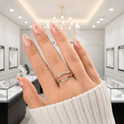 Rose Gold Protective Hollow Wedding Ring-Black Diamonds New York