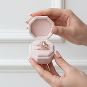 Rose Gold Round Cut Champagne Sapphire Art Deco Wedding Ring Set-Black Diamonds New York