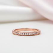 Half-Eternity Rose Gold Round Cut Diamond Option Ring-Black Diamonds New York