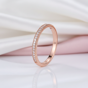 Half-Eternity Rose Gold Round Cut Diamond Option Ring-Black Diamonds New York
