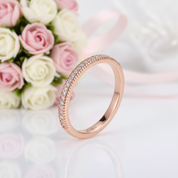Half-Eternity Rose Gold Round Cut Diamond Option Ring-Black Diamonds New York