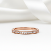 Half-Eternity Rose Gold Round Cut Diamond Option Ring-Black Diamonds New York