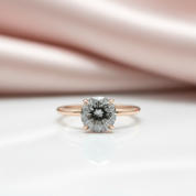 Rose Gold Round Cut Grey Diamond Option Engagement Ring-Black Diamonds New York