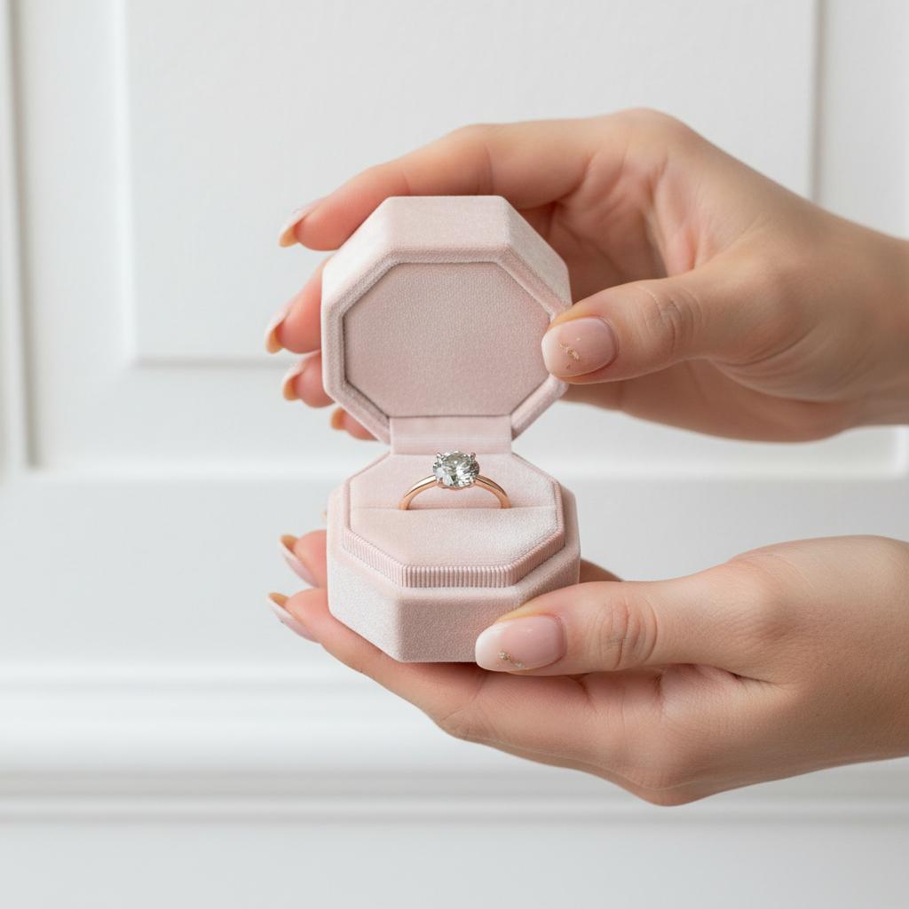 Rose Gold Round Cut Grey Diamond Option Engagement Ring-Black Diamonds New York