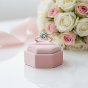 Rose Gold Round Cut Grey Diamond Option Engagement Ring-Black Diamonds New York
