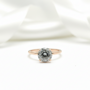 Rose Gold Round Cut Grey Diamond Option Engagement Ring-Black Diamonds New York
