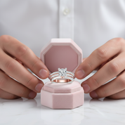 Two-Tone Round Cut Diamond Option Wedding Ring Set-Black Diamonds New York