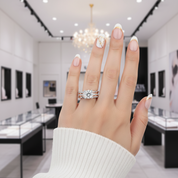 Two-Tone Round Cut Diamond Option Wedding Ring Set-Black Diamonds New York
