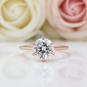 Rose Gold Round Cut Solitaire Engagement Ring-Black Diamonds New York