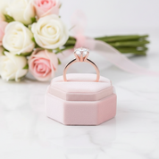 Rose Gold Round Cut Solitaire Engagement Ring-Black Diamonds New York
