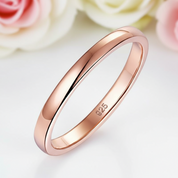 Rose Gold Simple Wedding Band-Black Diamonds New York