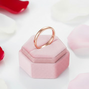 Rose Gold Simple Wedding Band-Black Diamonds New York