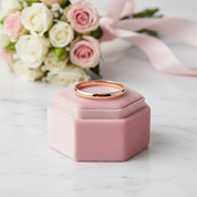 Rose Gold Simple Wedding Band-Black Diamonds New York