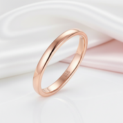Rose Gold Simple Wedding Band-Black Diamonds New York