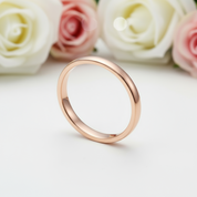 Rose Gold Simple Wedding Band-Black Diamonds New York