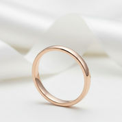 Rose Gold Simple Wedding Band-Black Diamonds New York