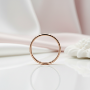 Rose Gold Simple Wedding Band-Black Diamonds New York