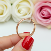 Rose Gold Simple Wedding Band-Black Diamonds New York