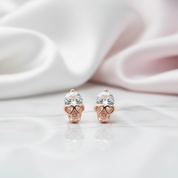Rose Gold Skull Diamond Option Earrings
