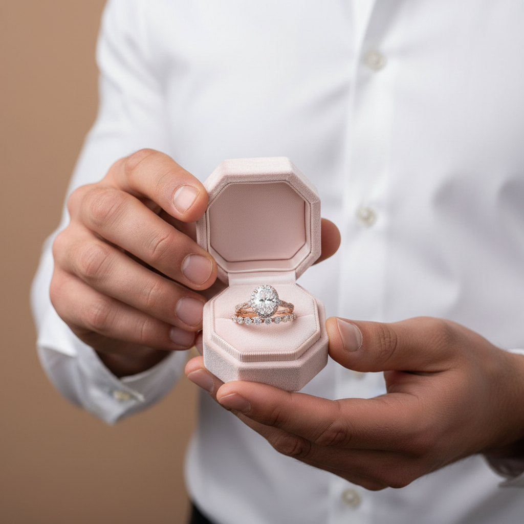 Rose Gold Twist Halo Oval Cut Simulated Diamond Set-Black Diamonds New York