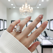 Rose Gold Unique Design Halo Oval Cut Wedding Set-Black Diamonds New York