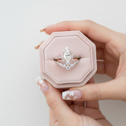 Rose Gold Unique Design Halo Oval Cut Wedding Set-Black Diamonds New York