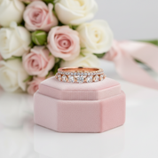 Rose Gold Women's Stackable Wedding Band Set-Black Diamonds New York