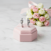 Rose & Vines U-shaped Ear Buckle Earrings-Black Diamonds New York